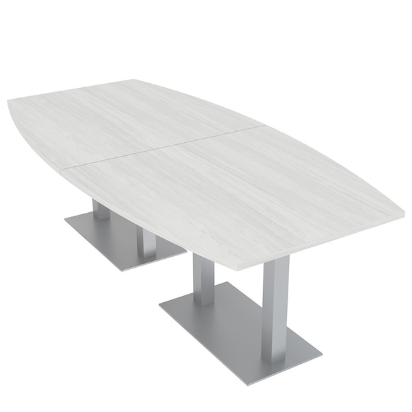 45 in W, 96 in L, 29 in H, Engineered Wood Top, White